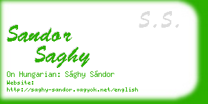 sandor saghy business card